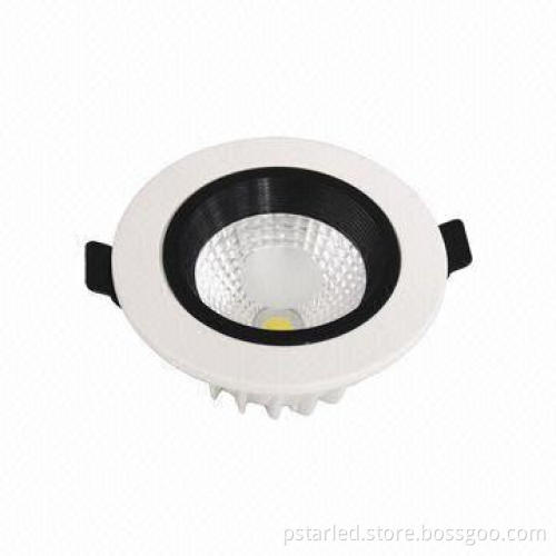 Recessed TUV COB Downlight with >0.95PE, >80CRI, CE/RoHS Certificates, High Efficiency/Energy-saving